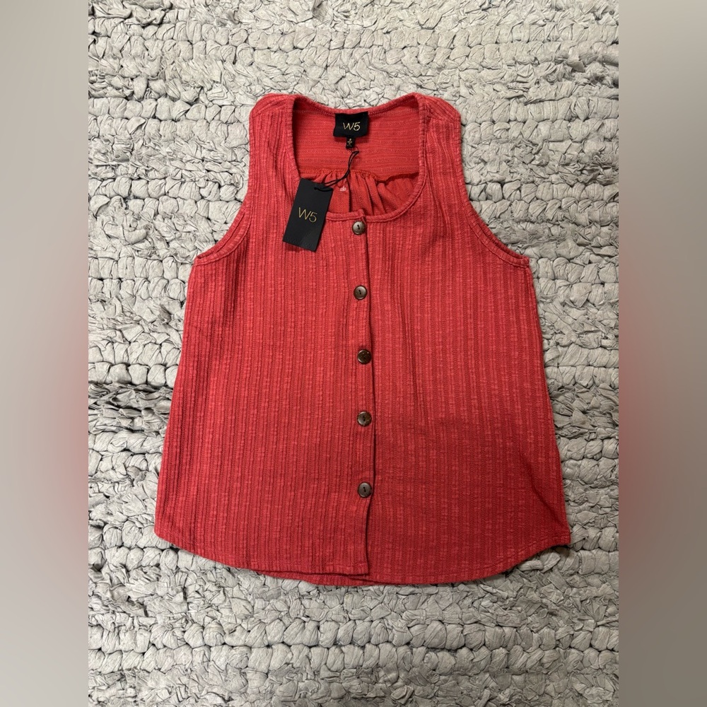 New NWT Anthropologie brand W5 Women's Sleeveless Button-down Top